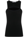 MSGM CUT-OUT FINE-RIBBED TANK TOP