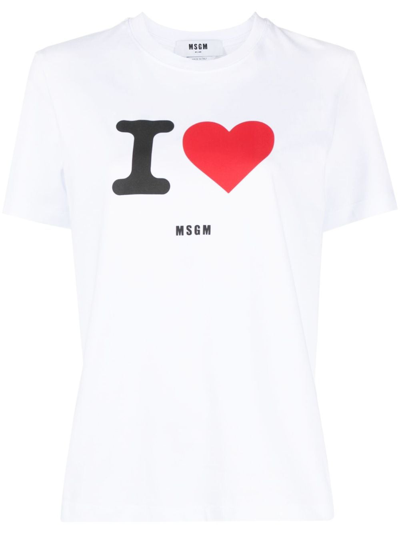 MSGM LOGO-FLOCKED COTTON T-SHIRT