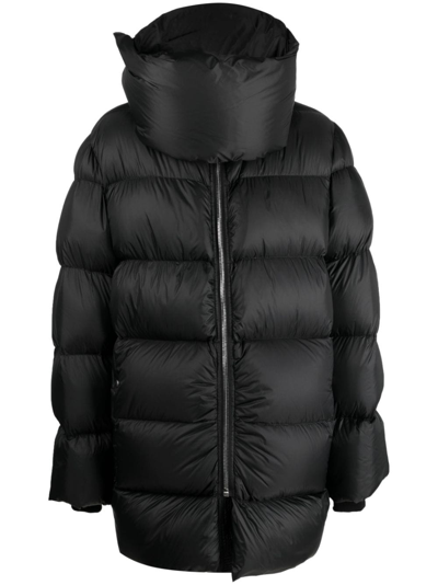 Rick Owens High-neck Puffer Coat In Black