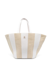 TOMMY HILFIGER STRIPED WOVEN TOTE BAG