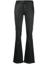 7 For All Mankind High-rise Flared Jeans In Black
