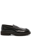 DOUCAL'S ALMOND-TOE LEATHER LOAFERS
