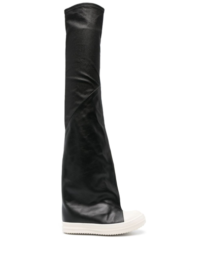 Rick Owens 厚底过膝靴 In Black