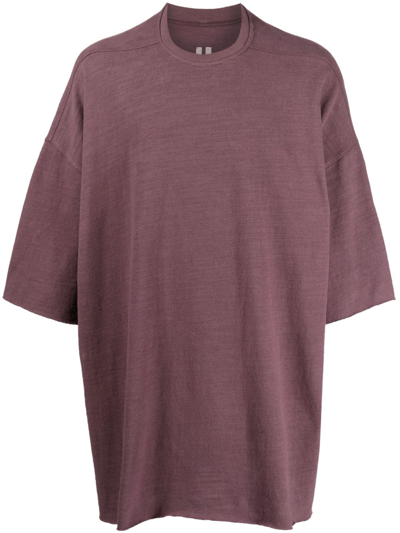 Rick Owens Half-length Sleeved T-shirt In Red