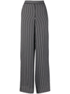 Michael Michael Kors Women's Vintage Stripe Straight-leg Pants In Black