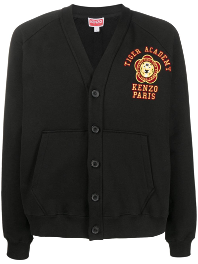 Kenzo Tiger Academy Cotton Cardigan In Black