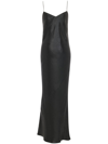 SAINT LAURENT COWL-EFFECT SILK SLIP DRESS