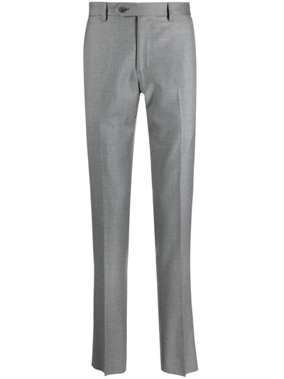 Luigi Bianchi Mantova Slim-cut Virgin Wool Trousers In Grey