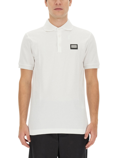 Dolce & Gabbana Polo With Logo In White