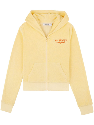 Sporty And Rich Tennis Terrycloth-effect Hoodie In Multi