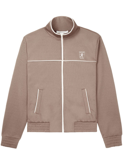 Sporty And Rich Runner Zip-up Track Jacket In Braun