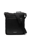 GIORGIO ARMANI LOGO-DEBOSSED ZIP-FASTENING SHOULDER BAG