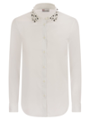 RED VALENTINO COTTON SHIRT WITH STONES