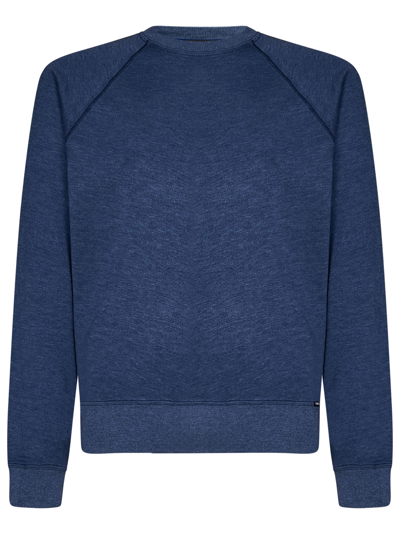 Tom Ford Garment-dyed Cotton-jersey Sweatshirt In Blue