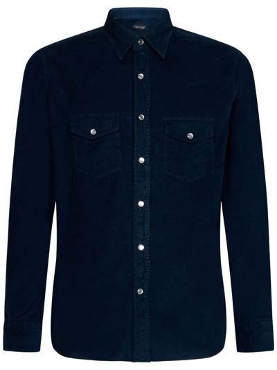 Tom Ford Cotton Shirt In Blue