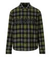 Dsquared2 Checked Overshirt With Embossed Logo In Verde