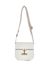 Tom Ford Tara Large Calf Grain Leather Shoulder Bag In White
