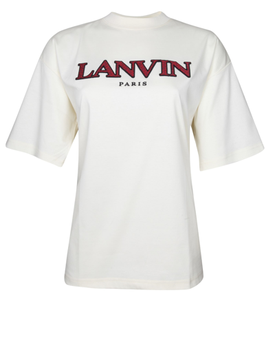 Lanvin Classic Curb Embroidered T-shirt In Grey