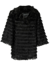 Alberta Ferretti Long-sleeves Fringed Jacket In Nera