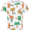 STELLA MCCARTNEY WHITE T-SHIRT FOR BOY WITH PALM TREES