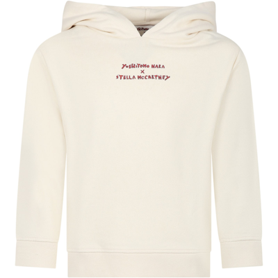 Stella Mccartney Kids' Ivory Sweatshirt For Girl With Logo And Print