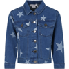 STELLA MCCARTNEY BLUE JACKET FOR GIRL WITH STARS