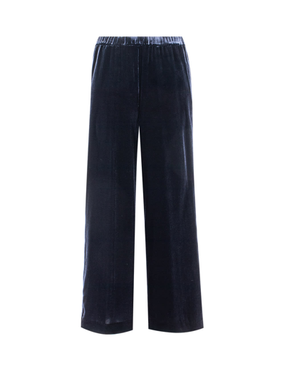 Aspesi Trousers In Light Silk/viscose Velvet In Navy
