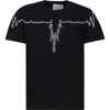 MARCELO BURLON COUNTY OF MILAN BLACK T-SHIRT FOR BOY WITH WINGS
