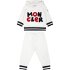 MONCLER WHITE SET FOR BABY BOY WITH LOGO