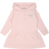 MONCLER PINK DRESS FOR BABY GIRL WITH LOGO