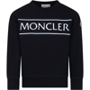 MONCLER BLUE SWEATSHIRT FOR KIDS WITH LOGO