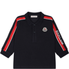 MONCLER BLUE POLO SHIRT FOR BABY BOY WITH LOGO