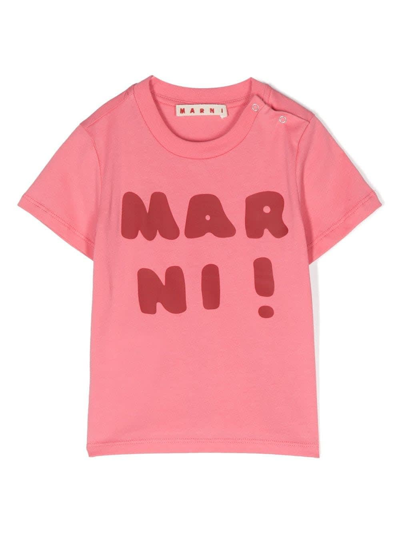 Marni Babies' Mt65b T-shirt  Crew-neck Jersey T-shirt With Logo In 0m338