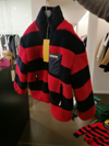 MARNI RED FAUX FUR COAT FOR KIDS WITH LOGO