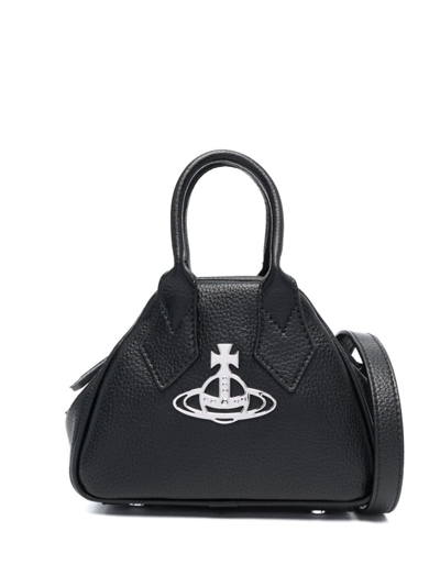 Vivienne Westwood Yasmine Mini Leather Shoulder Bag In Black