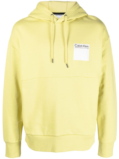 Calvin Klein Elementa Photo Drawstring Hoodie In Yellow