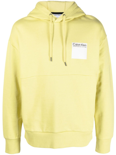 Calvin Klein Elementa Photo 抽绳连帽衫 In Yellow