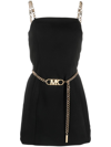 MICHAEL MICHAEL KORS LOGO-BUCKLE BELT MINIDRESS