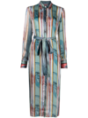 PS BY PAUL SMITH STRIPED BELTED SHIRTDRESS