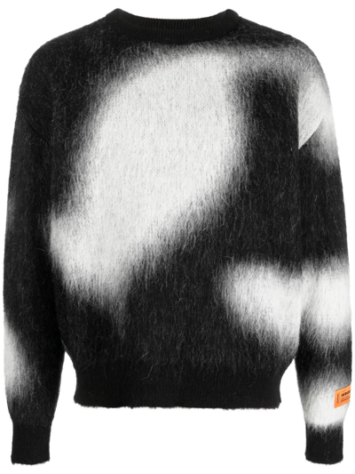 Heron Preston Patterned Intarsia Knit Jumper In Black