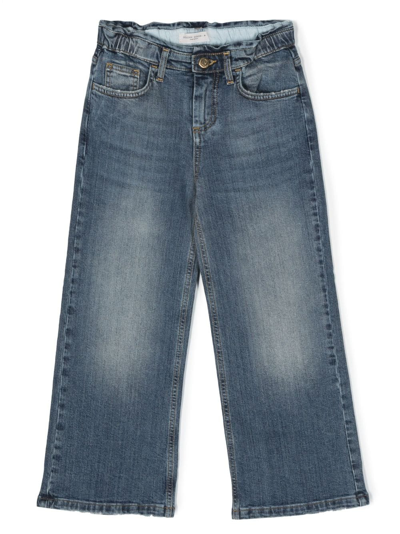 Golden Goose Kids' High-rise Straight-leg Jeans In Medium Blue