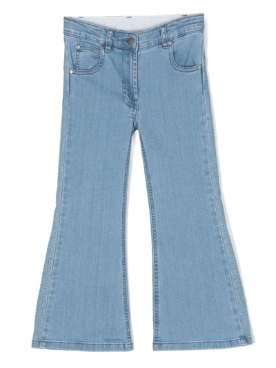 Stella Mccartney Kids' 喇叭牛仔裤 In Blue