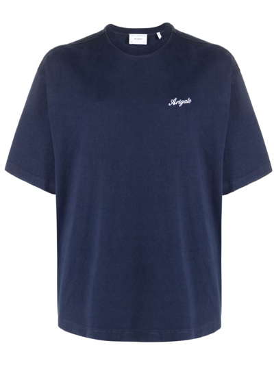 Axel Arigato Logo-embroidered T-shirt In Dark Blue