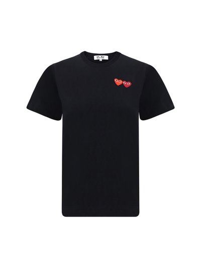 Comme Des Garçons Play Black Double Heart Patch T-shirt