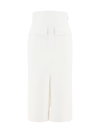 Msgm Faux-leather Midi Skirt In White