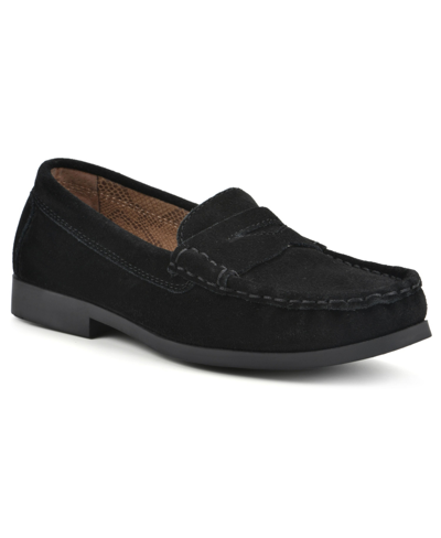 White Mountain Women's Cashews Tailored Loafers In Black Suede