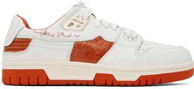 Acne Studios White & Orange Low Top Sneakers In Ag3 White/orange