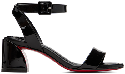 Christian Louboutin Womens Black Miss Sabina 55 Patent-leather Heeled Sandals