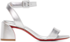 CHRISTIAN LOUBOUTIN SILVER MISS SABINA 55 HEELED SANDALS