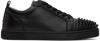 Christian Louboutin Louis Junior Spikes Cap-toe Leather Sneakers In Black